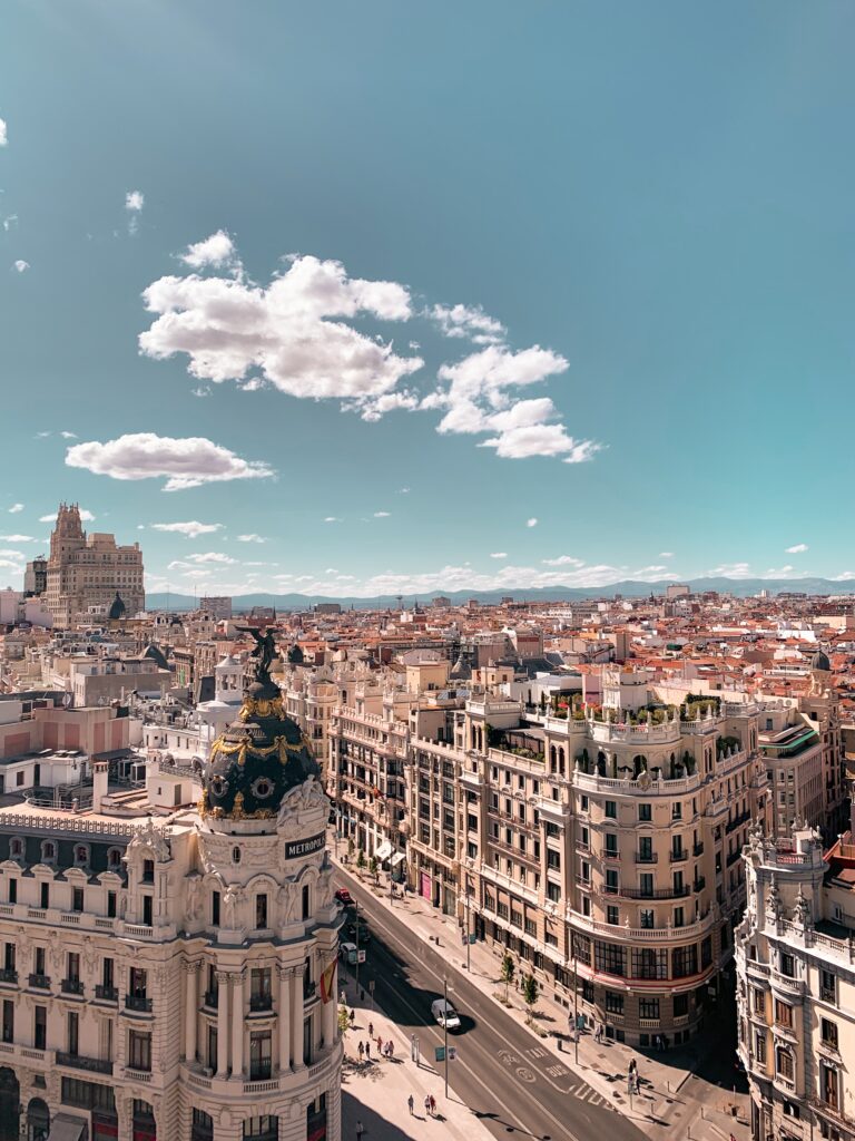 Gran Via from above, Madrid, Espagne